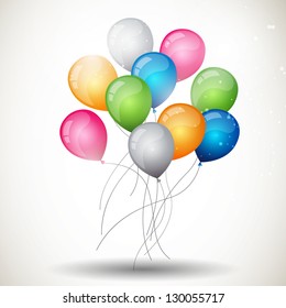 Vector Illustration of an Abstract Background with Colorful Balloons