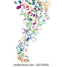 Vector Illustration of an Abstract Background with Colorful Music notes