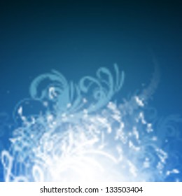 Vector Illustration of an Abstract Background with Colorful Music notes