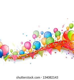 Vector Illustration of an Abstract Background with Colorful Balloons