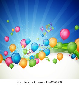 Vector Illustration of an Abstract Background with Colorful Balloons