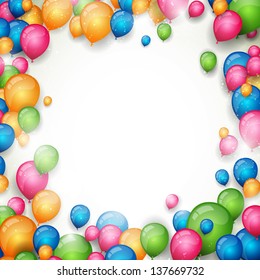Vector Illustration of an Abstract Background with Colorful Balloons