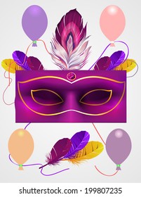 Vector Illustration of an Abstract Background with Colorful Balloons