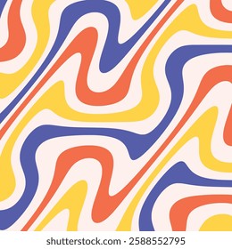 Vector illustration of abstract background with colorful wave hand drawing