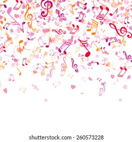 Vector Illustration of an Abstract Background with Colorful Music Notes