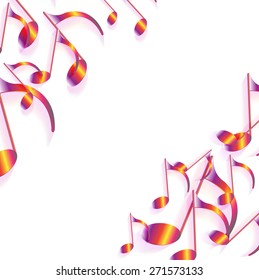 Vector Illustration of an Abstract Background with Colorful Music notes. eps 10