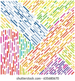 vector illustration of abstract background with colorful diagonal stripes with dfferent direction creating modern background