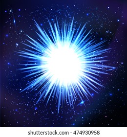 vector illustration. abstract background cosmos. the explosion of a star in space to the galaxy. Stars, meteorites, nebula.