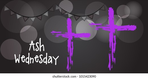 Vector illustration of a Abstract Background with Cross for Ash Wednesday, Lent Season.