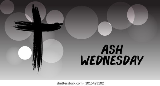 Vector illustration of a Abstract Background with Cross for Ash Wednesday, Lent Season.