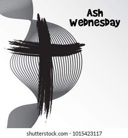 Vector illustration of a Abstract Background with Cross for Ash Wednesday, Lent Season.