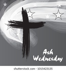 Vector illustration of a Abstract Background with Cross for Ash Wednesday, Lent Season.