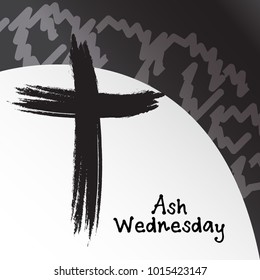 Vector illustration of a Abstract Background with Cross for Ash Wednesday, Lent Season.