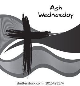 Vector illustration of a Abstract Background with Cross for Ash Wednesday, Lent Season.