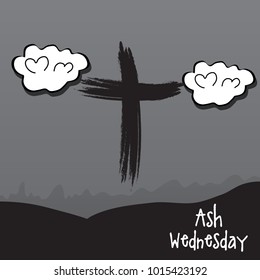 Vector illustration of a Abstract Background with Cross for Ash Wednesday, Lent Season.