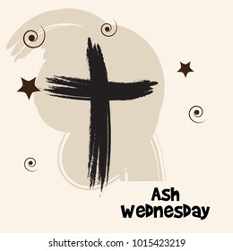 Vector illustration of a Abstract Background with Cross for Ash Wednesday, Lent Season.