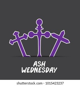 Vector illustration of a Abstract Background with Cross for Ash Wednesday, Lent Season.