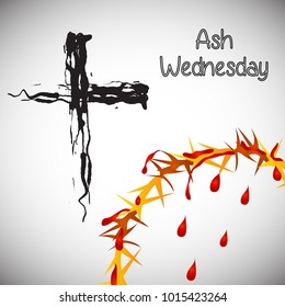 Vector illustration of a Abstract Background with Cross for Ash Wednesday, Lent Season.