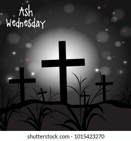 Vector illustration of a Abstract Background with Cross for Ash Wednesday, Lent Season.