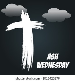 Vector illustration of a Abstract Background with Cross for Ash Wednesday, Lent Season.