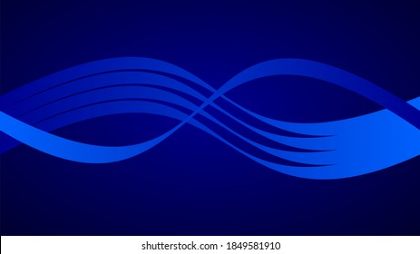 vector illustration of abstract background of curved ribbon. suitable for design elements with modern themes. a cool, fresh blue.