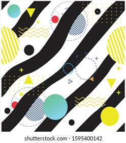 vector illustration, abstract background curves circles pattern