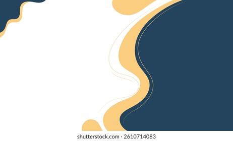 Vector illustration abstract background with dark blue and yellow geometric shapes, dots, and lines for presentation