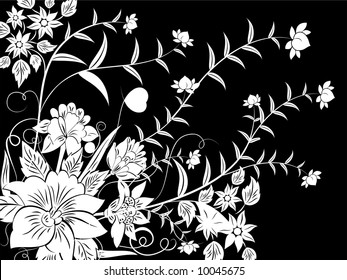 vector illustration of abstract background with decorative elements and floral