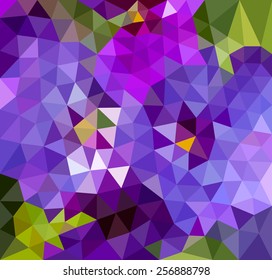Vector illustration of abstract background for design. Polygonal Mosaic. Flower polygonal mosaic. Triangular low poly style. Template for poster. Flower polygonal mosaic.