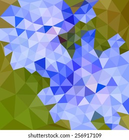 Vector illustration of abstract background for design. Polygonal Mosaic. Flower polygonal mosaic. Triangular low poly style. Template for poster. Flower polygonal mosaic.