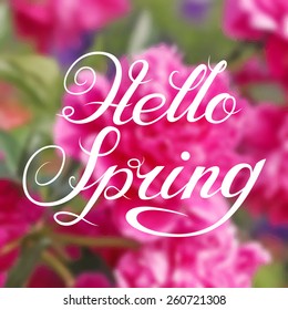 Vector illustration of abstract background for design. Spring flower. Blurred flower background. Ecology label and Eco design. Blurred nature background. Template for poster. Spring is coming. EPS 8.