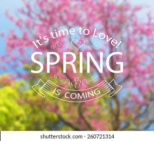 Vector illustration of abstract background for design. Spring flowering. Blurred flower background. Ecology label and Eco design. Blurred nature background. Spring is coming. EPS 8.
