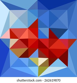 Vector illustration of abstract background for design. Polygonal Mosaic. Triangular low poly style. Template for poster.
