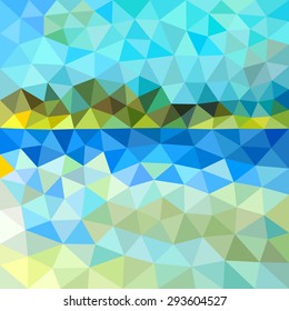 Vector illustration of abstract background for design. Polygonal Mosaic. Triangular low poly style. Template for poster.