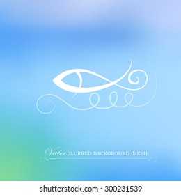 Vector illustration of abstract background for design. Fish stylized abstract. Blurred background. Abstract mesh background. Mesh blurred background. Template for poster.