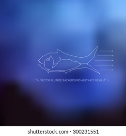 Vector illustration of abstract background for design. Fish stylized abstract. Blurred background. Abstract mesh background. Mesh blurred background. Template for poster.