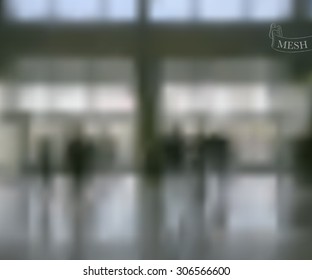Vector illustration of abstract background for design. Business people are facing the street from the business centre. Blurred background. Mesh blurred background. Template for poster.