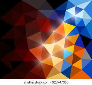 Vector illustration of abstract background for design. Polygonal Mosaic. Triangular low poly style. Template for poster.