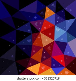 Vector illustration of abstract background for design. Polygonal Mosaic. Triangular low poly style. Template for poster.