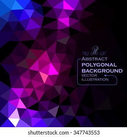 Vector illustration of abstract background for design. Polygonal Mosaic. Triangular low poly style. Template for poster.