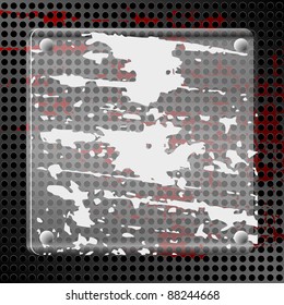 Vector illustration of abstract background with  a dirty glass plate and  a red spot