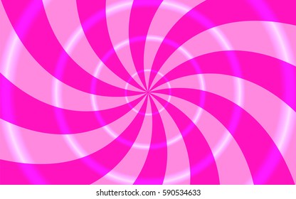 Vector illustration. Abstract background. Divergent beams in a circle with bright rings. Different colors.