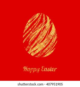 Vector illustration abstract background, easter golden egg