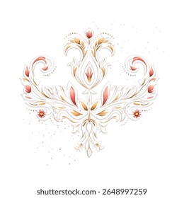 Vector illustration of an abstract background with a floral pattern in the center.