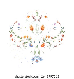 Vector illustration of an abstract background with a floral pattern in the center.