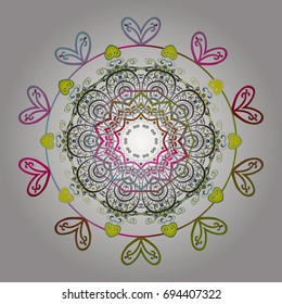 Vector illustration. Abstract background with Floral Elements. Design on colorful background. Vector winter pattern.