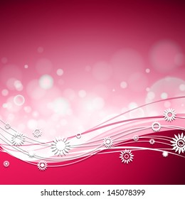 Vector Illustration of an Abstract Background with Flowers