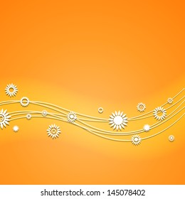 Vector Illustration of an Abstract Background with Flowers