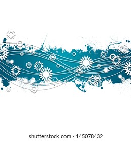 Vector Illustration of an Abstract Background with Flowers
