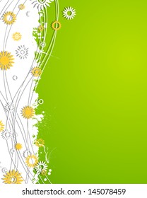 Vector Illustration of an Abstract Background with Flowers
